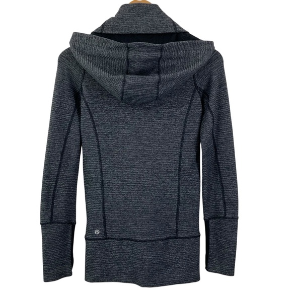 LULULEMON Size 2 Gray and Black Zip-Up Hoodie Womens Jacket - Picture 6 of 10